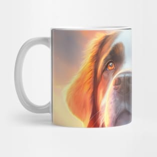 Saint Bernard Dog Animal Portrait Painting Pet Character Mug